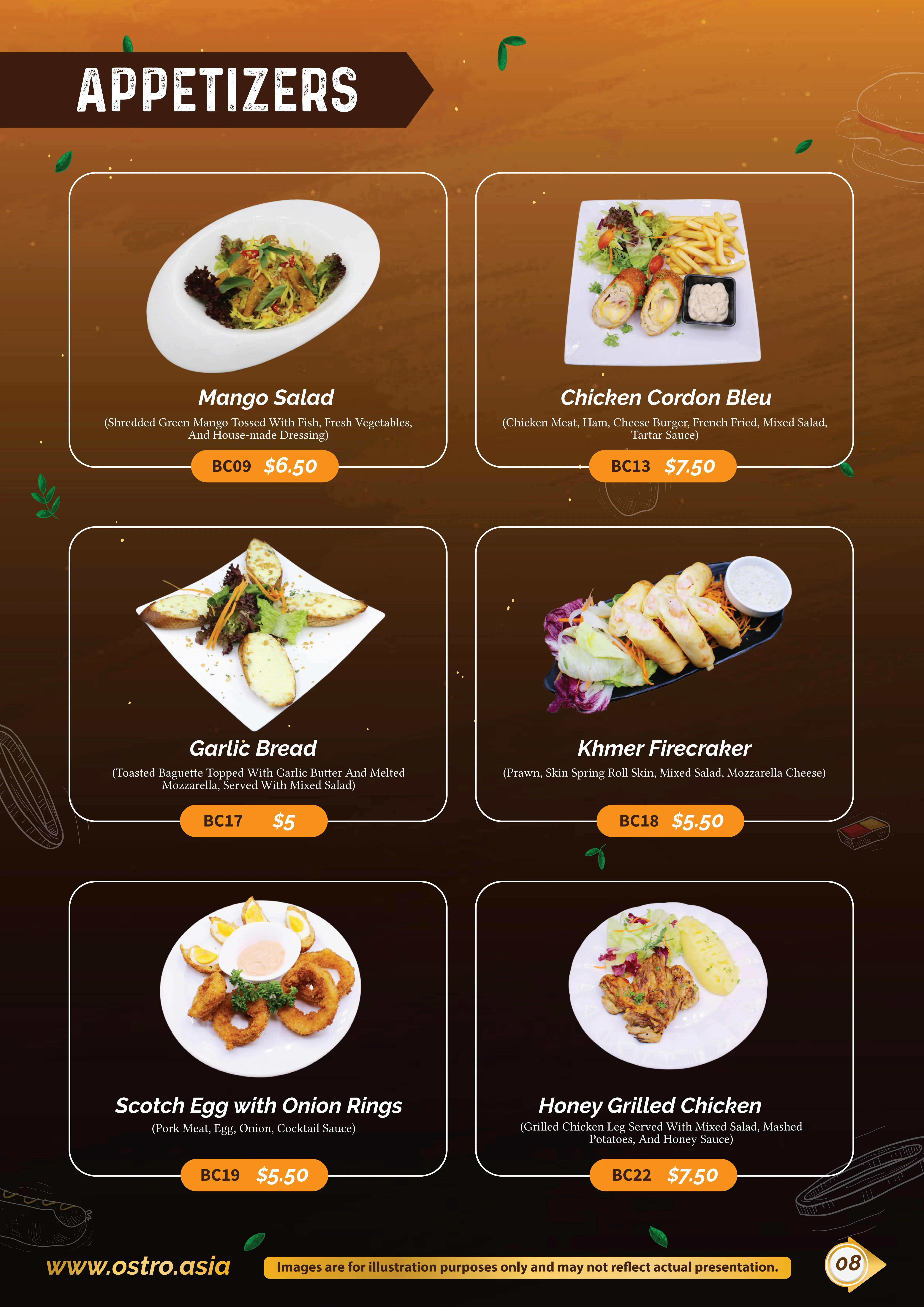 Snack & Appetizers Menu 2
